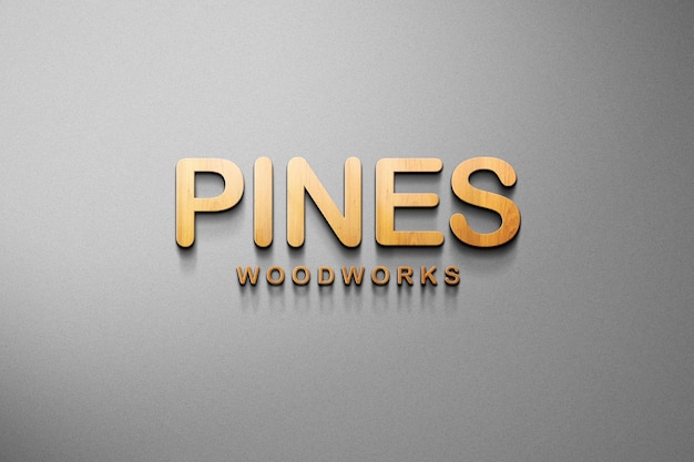 Photo psd embossed 3d logo mockup