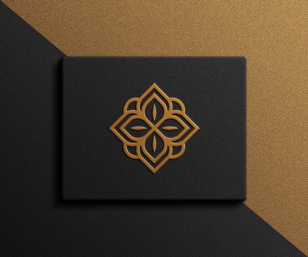 PSD gold luxury logo mockup