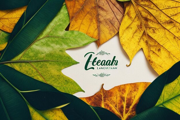 Photo psd leaf mockup background