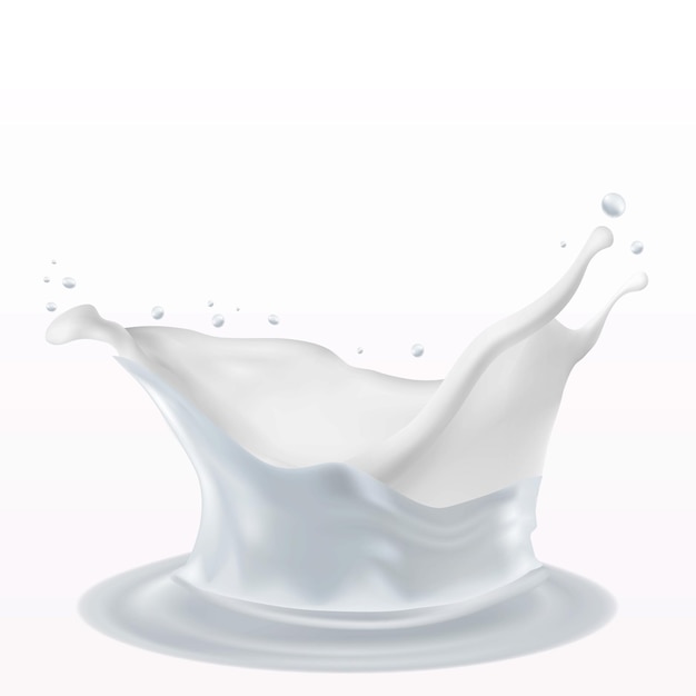 PSD milk splash element isolated