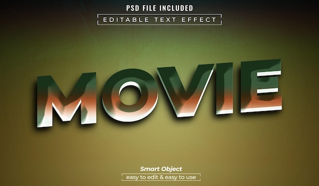 Photo psd movie editable text effect style 3d