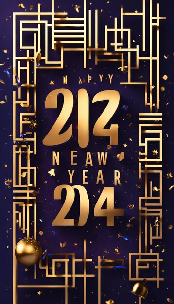 Photo psd psd 2024 new year celebration party flyer template