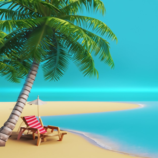 PSD Realistic summer concept with palm trees