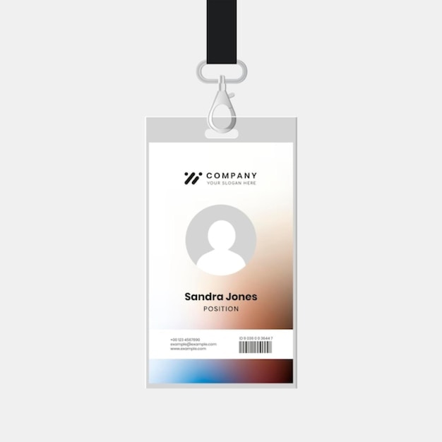 Foto psd staff id badge template psd per l'identità aziendale di una società tecnologica