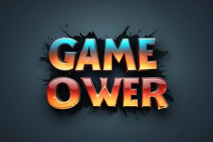Photo psd text effect game over