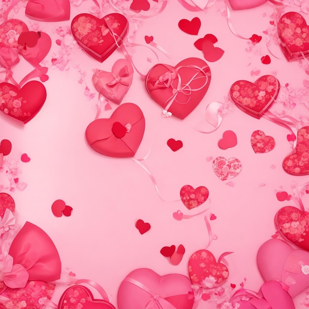 PSD valentine039s day background with hearts