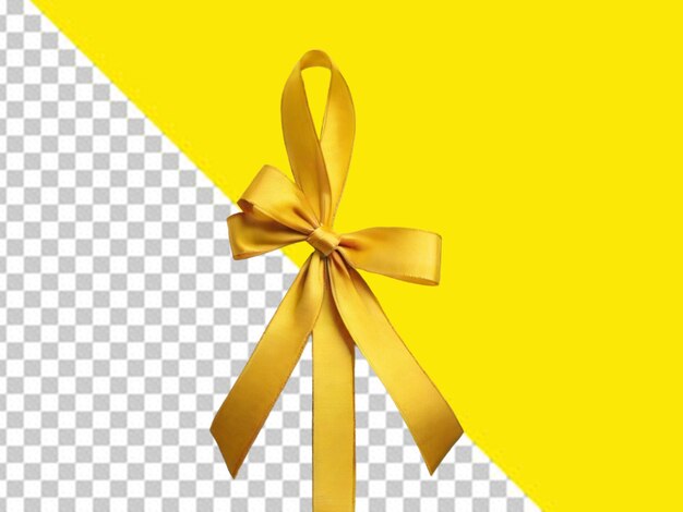 Photo psd of a yellow ribbon on a transparent background