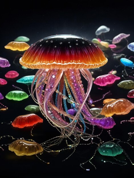 Foto i funghi psilocibini illustrazione 3d comunemente noti come funghi magici un gruppo di funghi che contengono