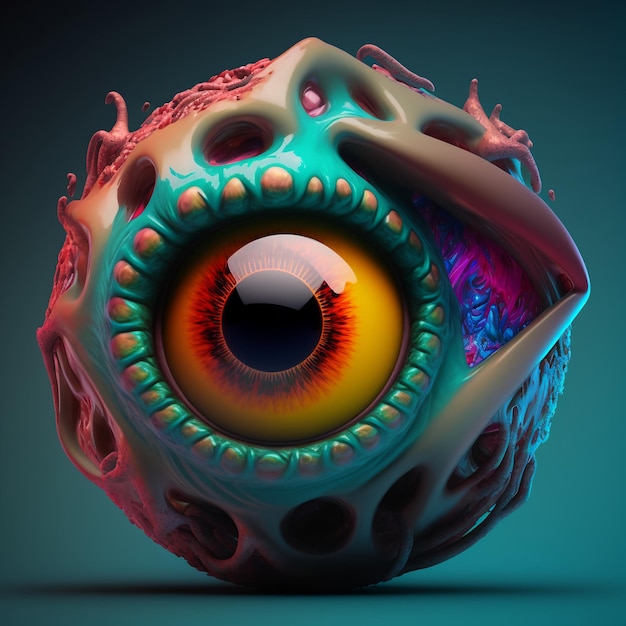 psychedelic abstract 3d eyeball