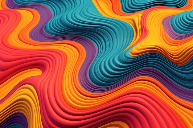 A psychedelic abstract background with wavy lines