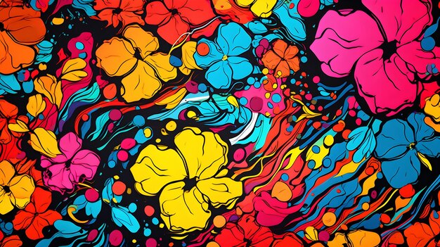 Psychedelic Abstract Kaleidoscope of Vibrant Colors