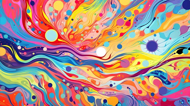 Psychedelic abstract vibrant colors background
