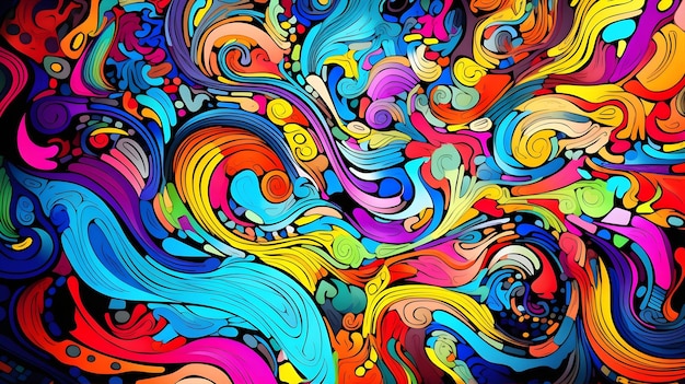 Psychedelic abstract vibrant colors background