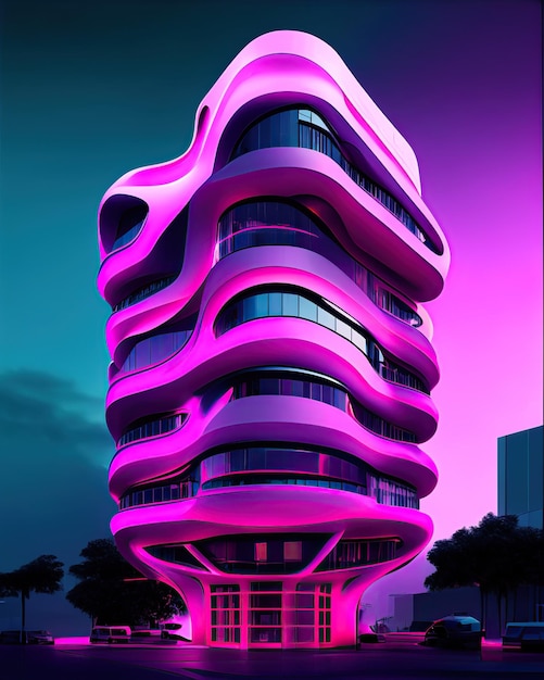 Фото Психоделическое абстрактное здание образует сюрреалистическую уникальную архитектуру, бросающую вызов реальности