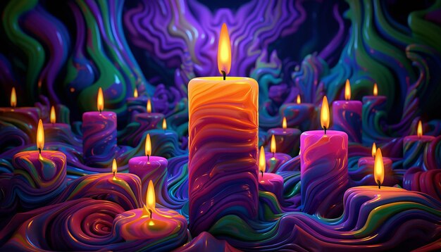Psychedelic candles