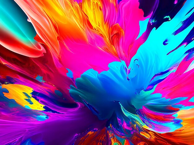 Psychedelic color explosion motion effects motion blur ultra bright colors splash art 8K rasul