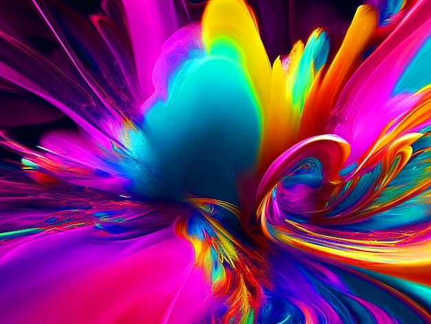 Psychedelic color explosion motion effects motion blur ultra bright colors splash art 8K rasul