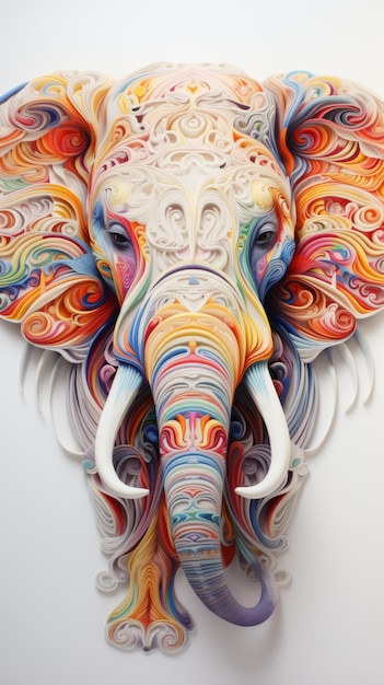 Psychedelic Colorful Elephant