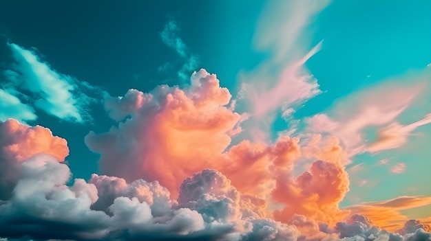 Photo psychedelic colors sunset sky background