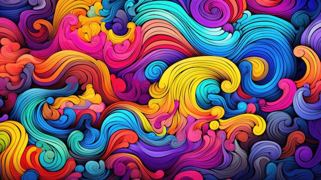 Psychedelic fluid colorful pattern