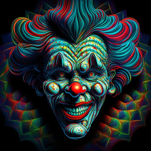 Psychedelic laughing clown