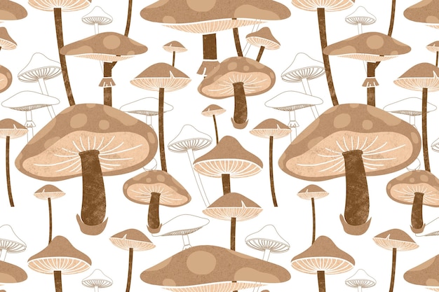 psychedelic mushroom png pattern transparent background brown design