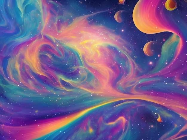 Psychedelic nebula space Multicolored painted nebula painted nebula