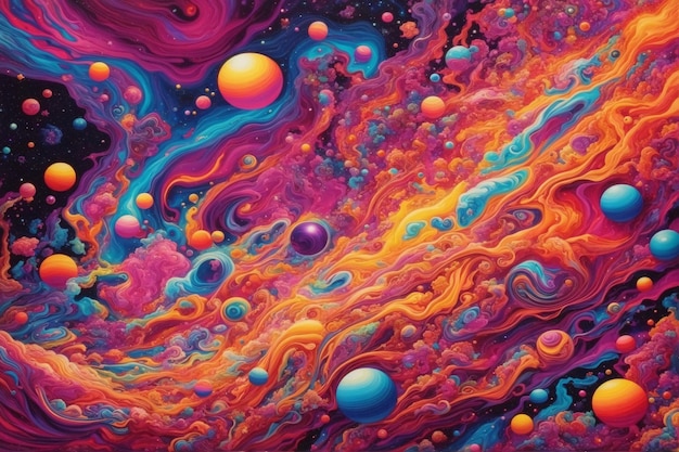 Psychedelic Nebula Space Wallpaper Space Illustration Background Space Painting AI Generative