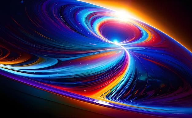 Psychedelic Neon Lines and Swirls on an Abstract Background