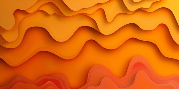 Photo psychedelic paper cut orange toned wallpaper design