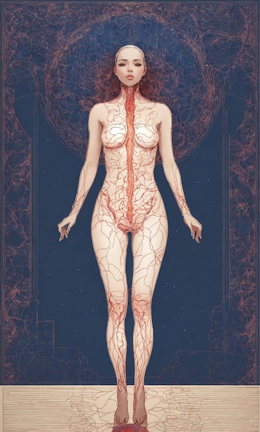 Психоделическая фотография женщины Абстрактная иллюстрация Векторная иллюстрация