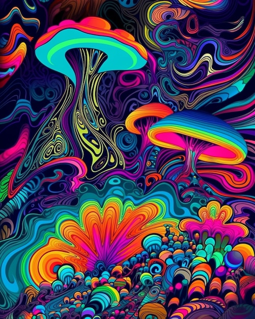 A psychedelic poster that says psychedelic art.