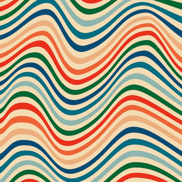 Psychedelic retro groove waves background