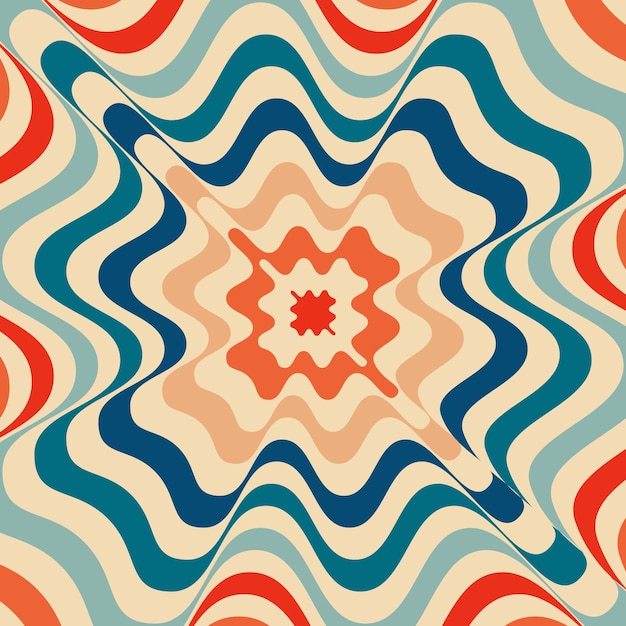 Psychedelic retro groove wavy background