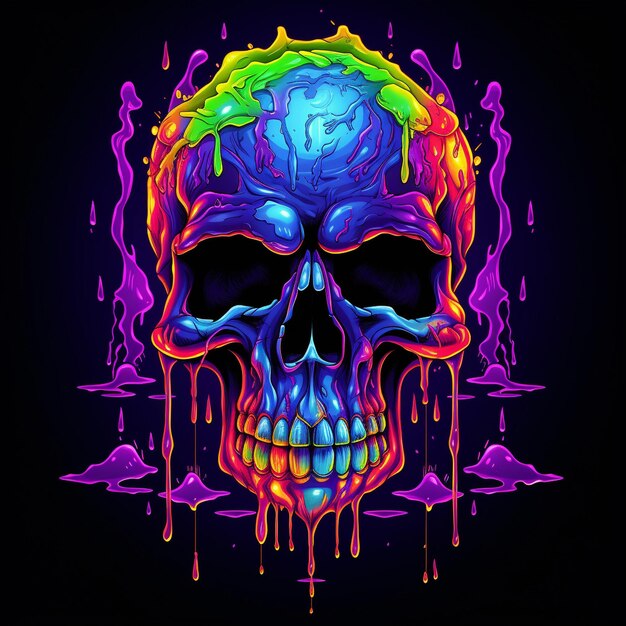 Psychedelic Skulls Collection Vibrant and Edgy Vector Illustrations for Halloween and Beyond