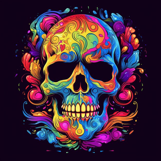 Psychedelic skulls collection vibrant and edgy vector illustrations for halloween and beyond