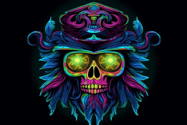 Psychedelic Skulls Collection Vibrant and Edgy Vector Illustrations for Halloween and Beyond