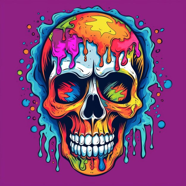 Psychedelic Skulls Collection Vibrant and Edgy Vector Illustrations for Halloween and Beyond