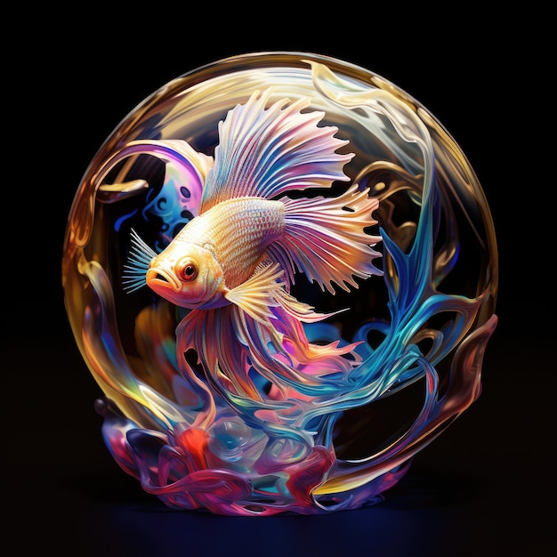 The Psychedelic Symphony Exploring the Intricate Geometric Patterns of Betta Fish in Three Dimensio