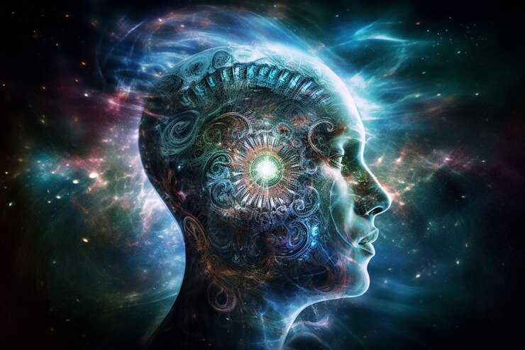 Photo psychedelic trip dmt effect a beautiful bright picture a bright postergenerative ai