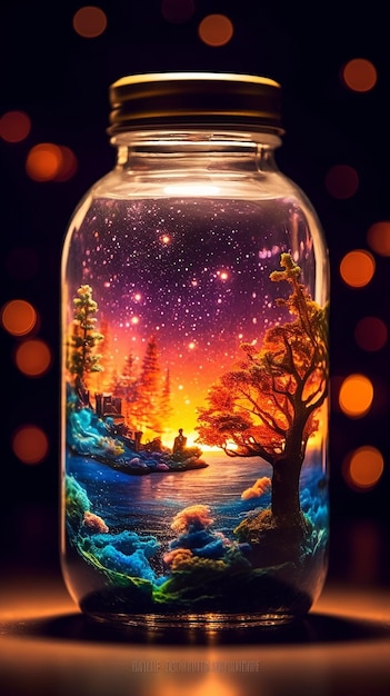 Psychedelic universe inside a beautiful bottle amazing surreal photography brilliant colors