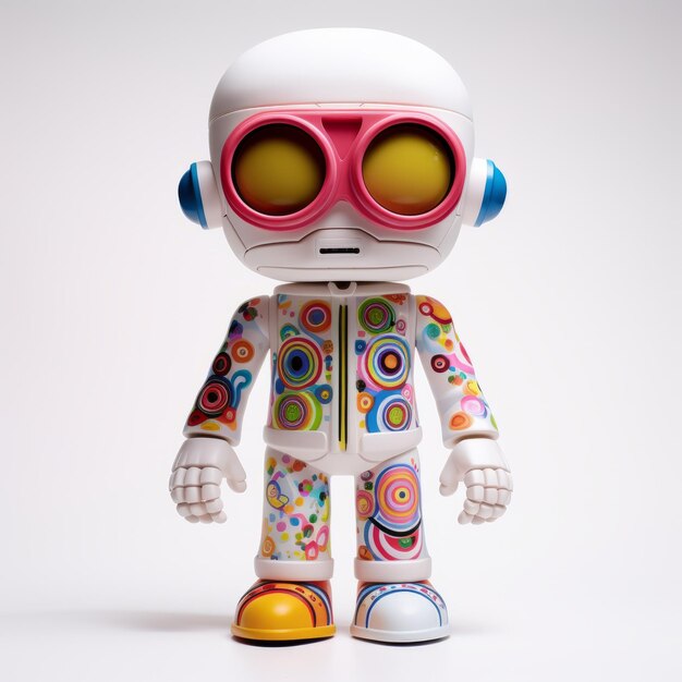 Photo psychedelic vinyl toy with uhd image and shiny glossy finish