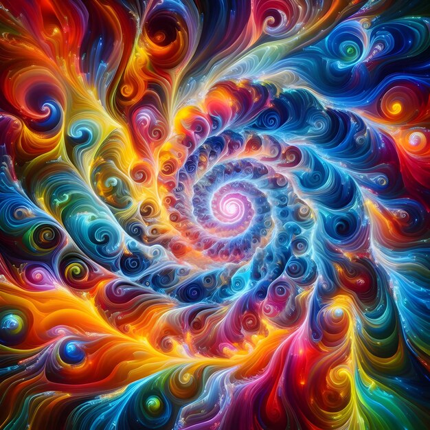 Psychedelic Vortex showcasing abstract colorful shapes in a cosmic display