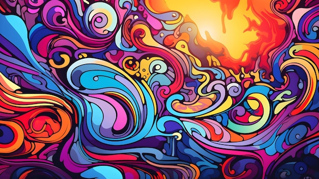 Psychedelische abstracte levendige kleuren achtergrond