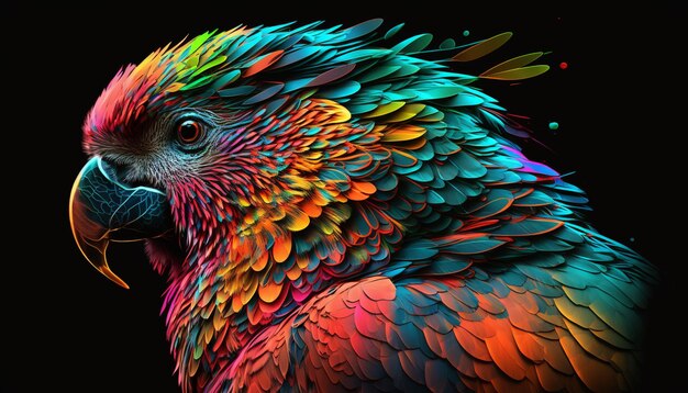 Psychedlic_parrot_no_text_multicolorGenerative AI