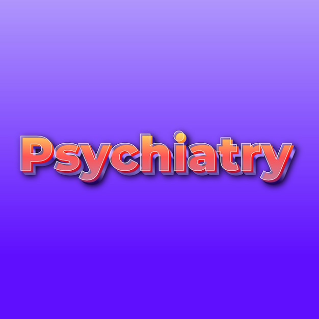 Psychiatrytext effect jpg gradient purple background card photo