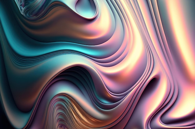 Psychic waves bold metallic color tone abstract background