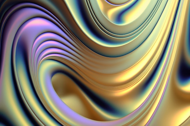 Psychic waves bold metallic color tone abstract background