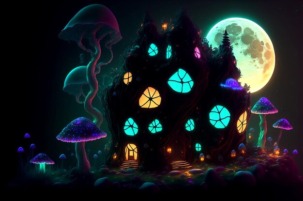 사이코델릭 버섯 하우스