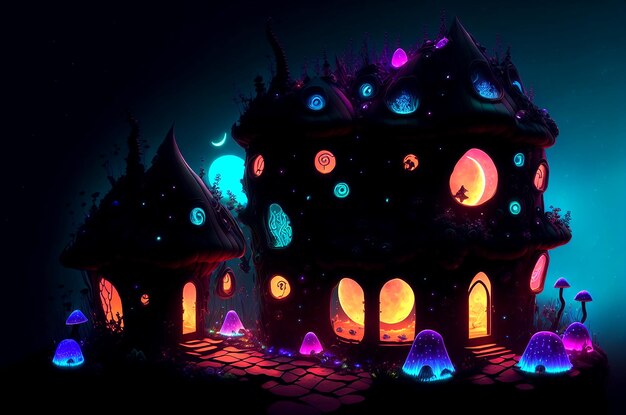 Psychodelic Mushroom house